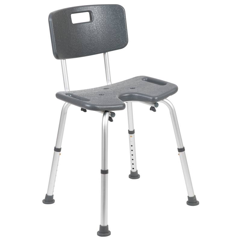 Tool-Free 300 Lb. Capacity, U-Shaped Adjustable White Bath & Shower Chair