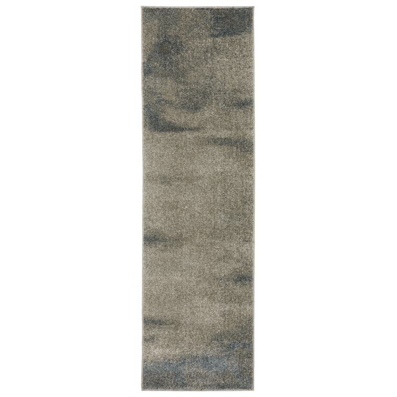 Style Haven Archer Ombre Abstract Grey/ Teal Indoor Area Rug - 2' 3" x 7' 6" - Runner