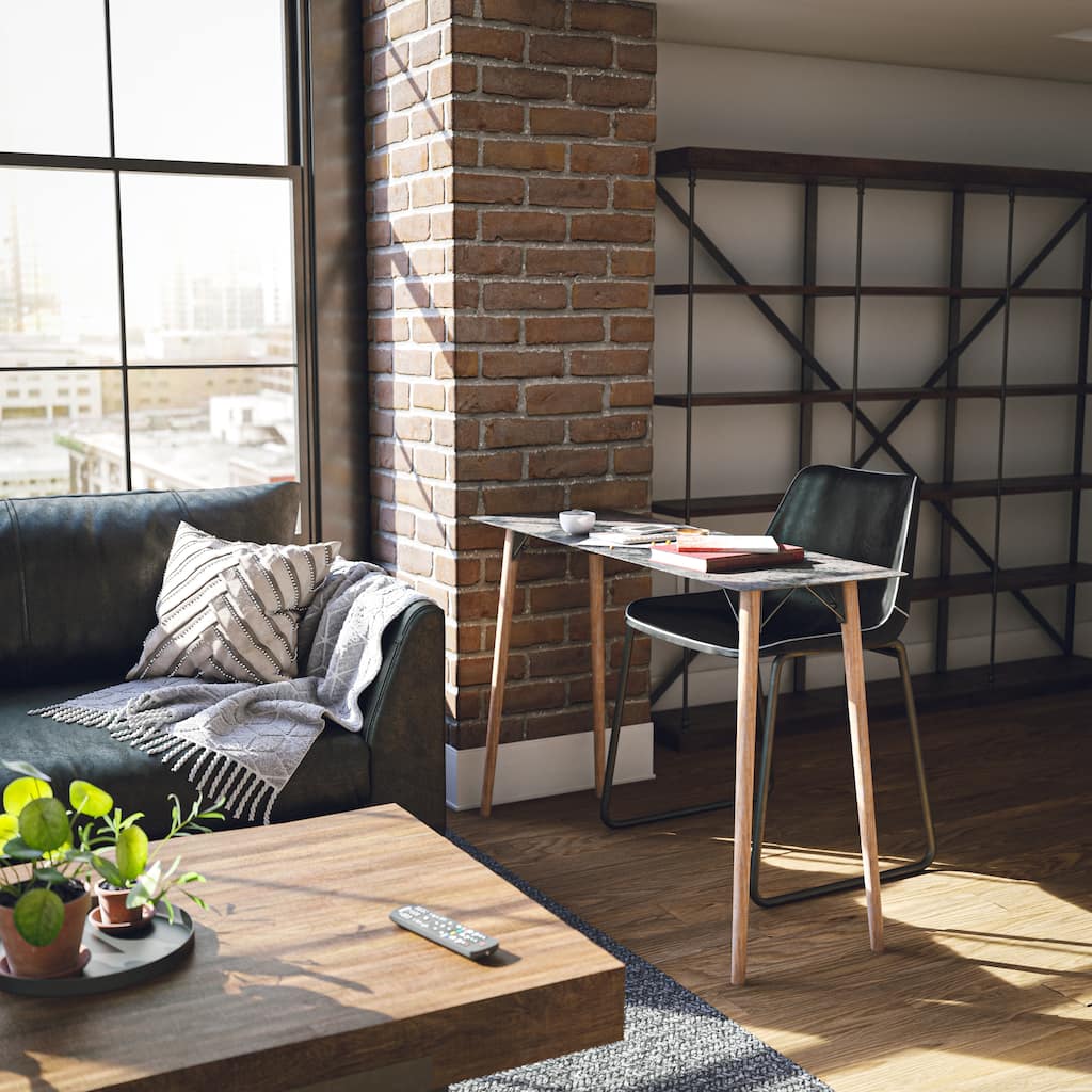 Langdon Rust and Distressed Wood Console Table - 47" x 32"