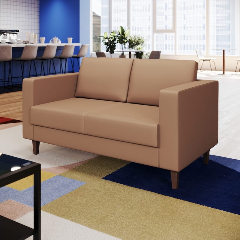 Commercial Lobby Loveseat with 2 Outlets/1 USB/1 USB-C Ports - 56.5"W x 31.25"D x 32.5"H