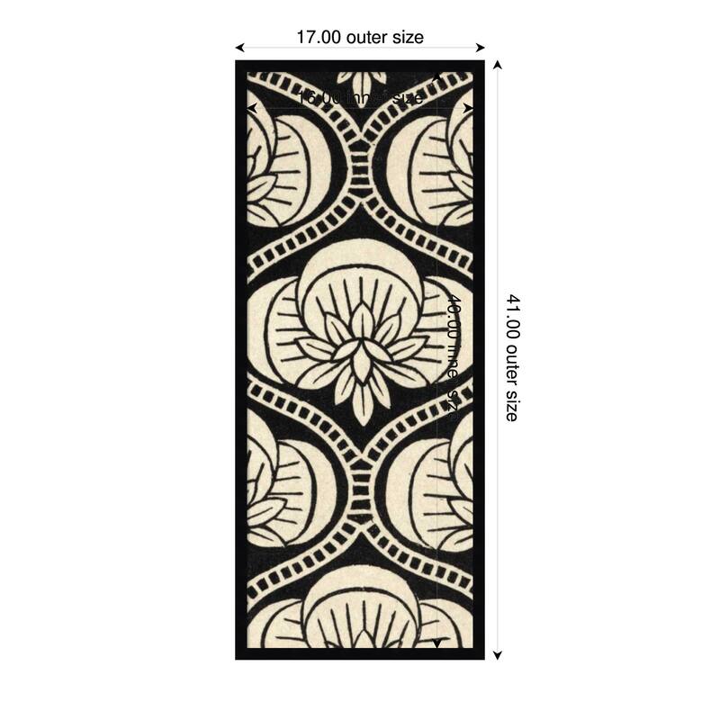 Amanti Art Framed Fabric Pinboard Ornamental Tile Motif No. 1 by Vision Studio Printed Bulletin Board - Board Size 16 x 40