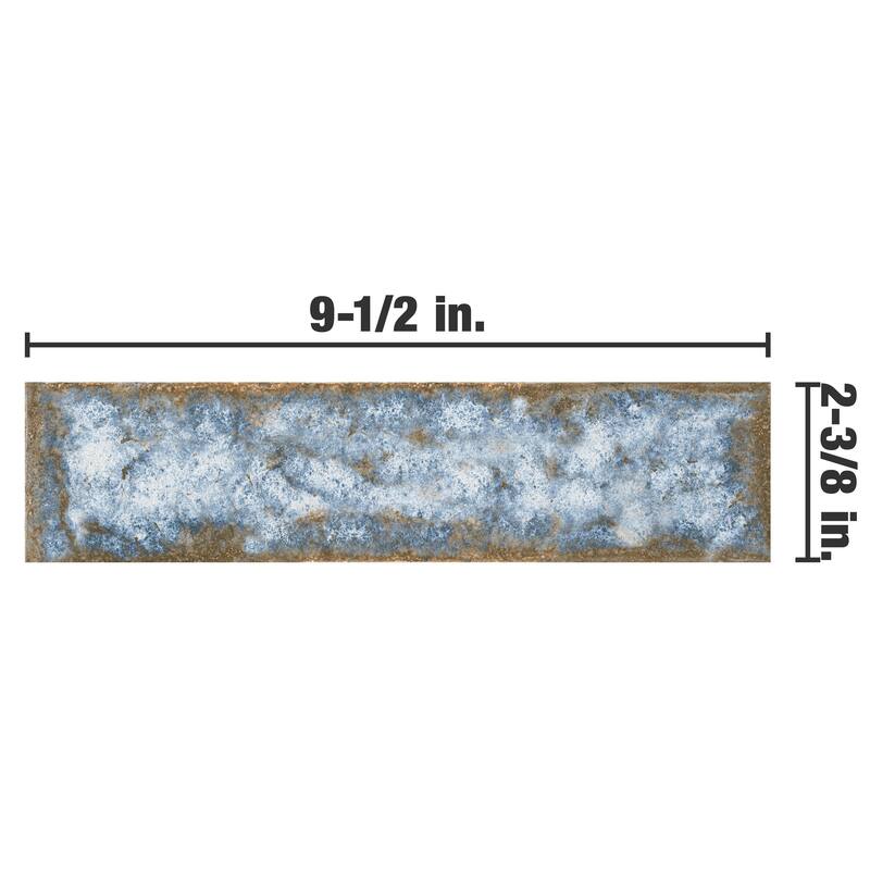 Merola Tile Gaudi React Brick Marina 2-3/8" x 9-3/4" Porcelain Floor and Wall Tile