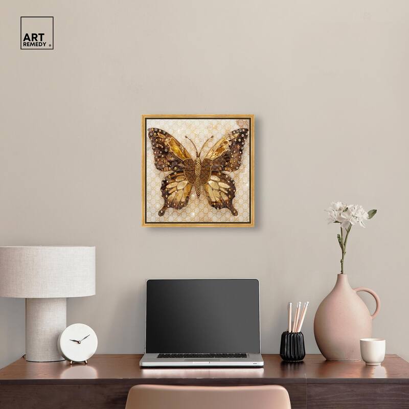 Glittering Elegant Butterfly Canvas by Art Remedy