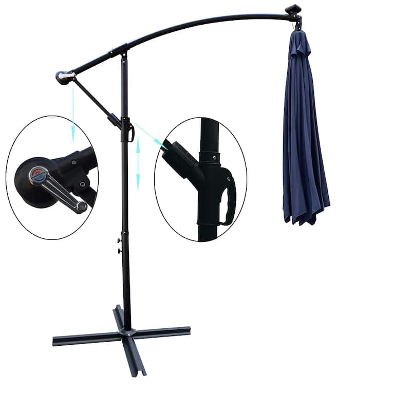 Waterproof 10 ft Market Umbrella with LED Lights