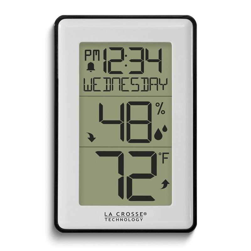Curata Indoor Temperature and Humidity Digital Alarm Clock and Weather Station