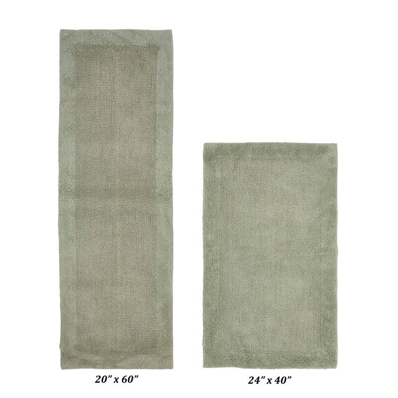 Better Trends Bath Rugs Set 100% Cotton Tufted Soft Water Absorbent Bathroom Rug for Shower, Sink Bath Mats Edge Collection