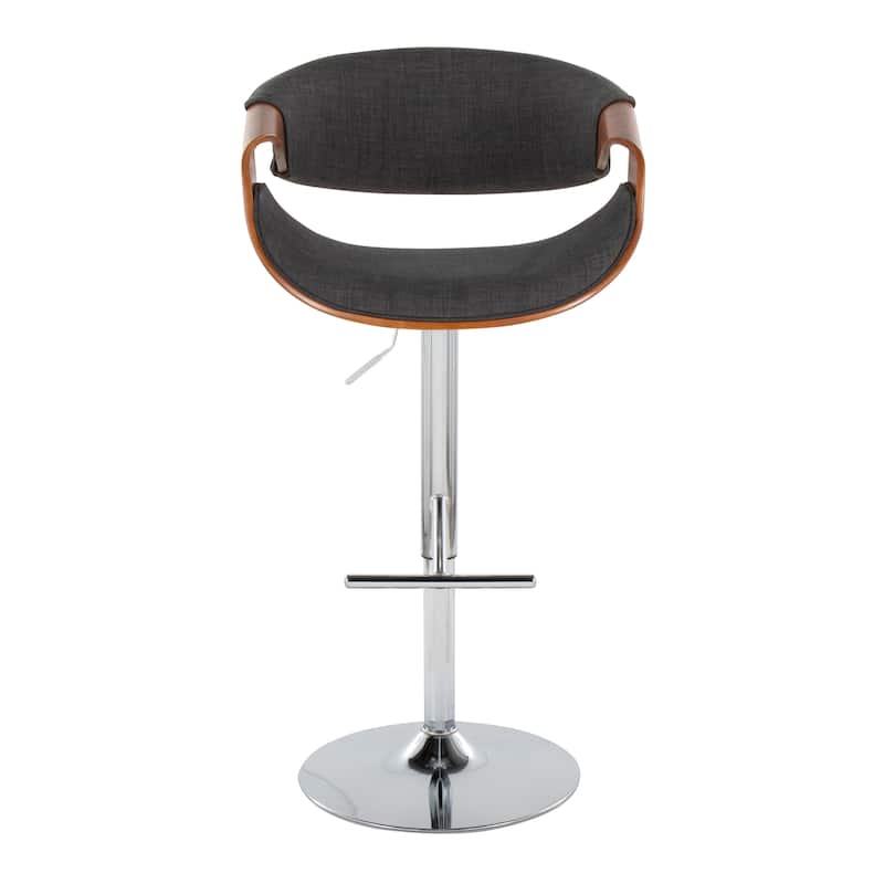 Carson Carrington Sauda Adjustable Bar Stool with Straight T Footrest (Set of 2) - Charcoal