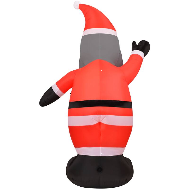 Christmas Time 12-Ft. Tall African American Santa Claus, Prelit Outdoor Christmas Inflatable with Storage Bag