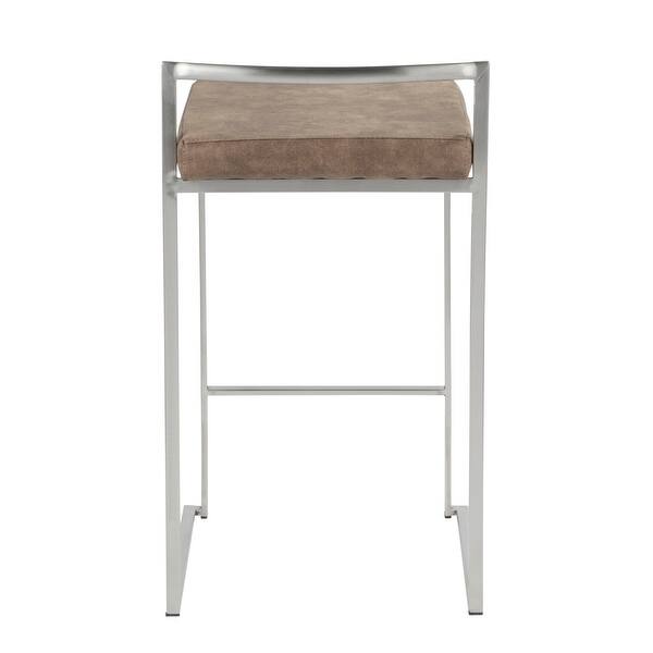 Silver Orchid Forrest Stainless Steel Stackable Fully Welded Counter Stool (Set of 2)
