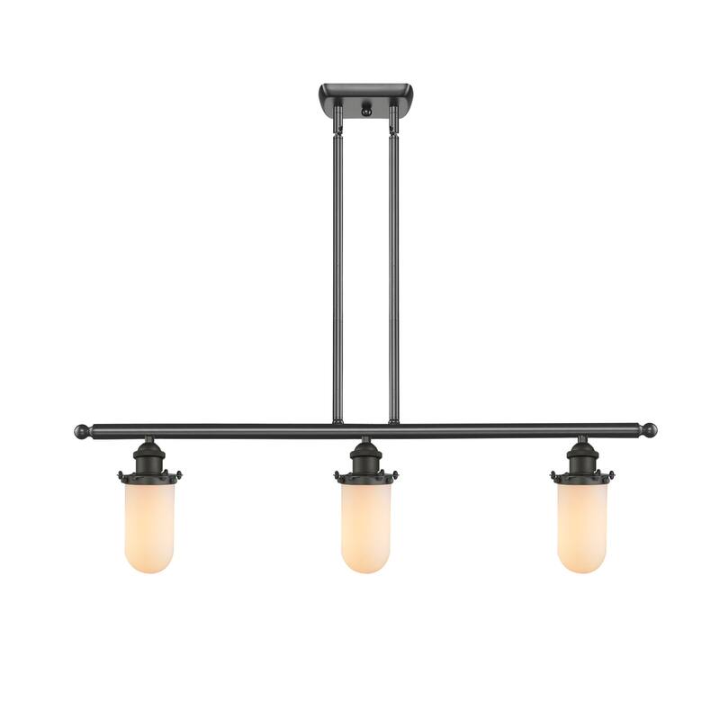 Innovations Lighting Kingsbury 3 Light 36" Wide Linear Chandelier - Oiled Rubbed Bronze / White