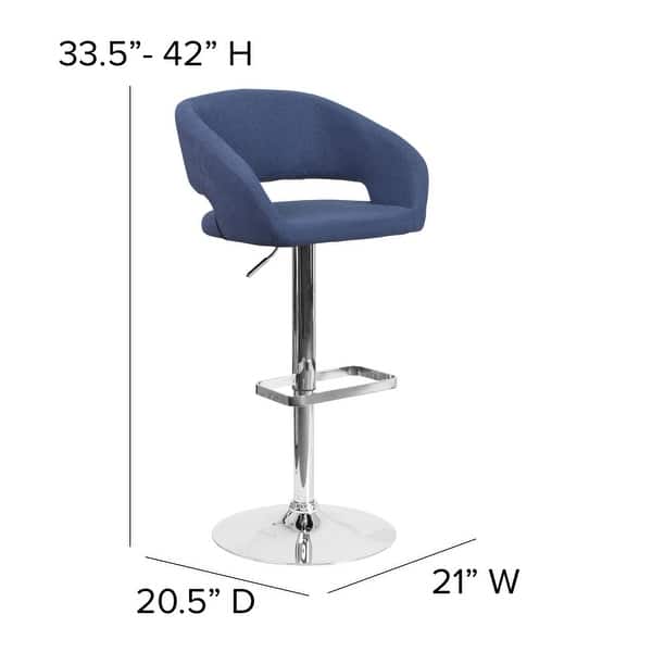 dimension image slide 7 of 18, Vinyl Adjustable Height Barstool with Rounded Mid-Back