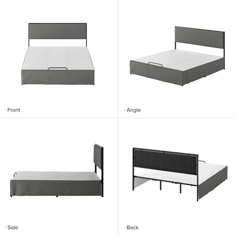 Oliver Modern Washable Slipcover Bed Upholstered Metal by HULALA HOME