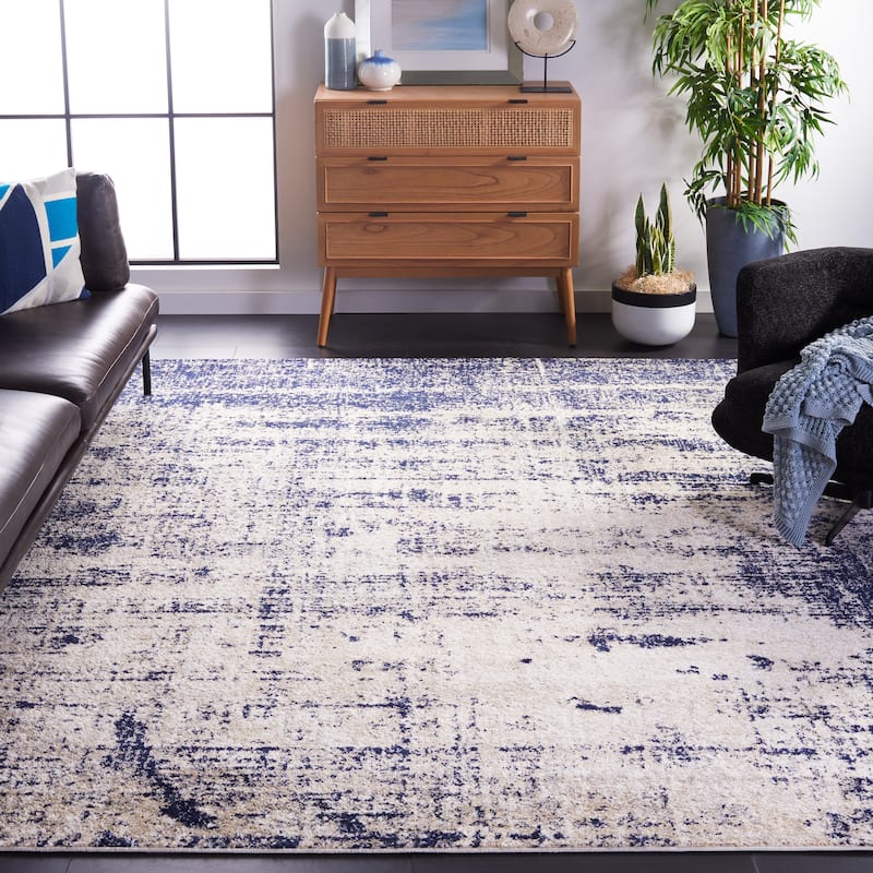 SAFAVIEH Adirondack Lida Modern Abstract Distressed Rug - 10' x 14' - Gold/Navy - Rectangle