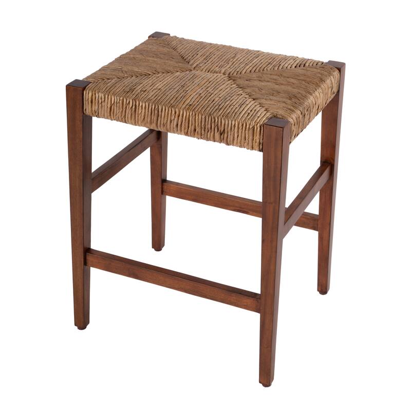 Valencia 24.5 in. Seat Height Woven Backless Counter Stool - Banana Leaf