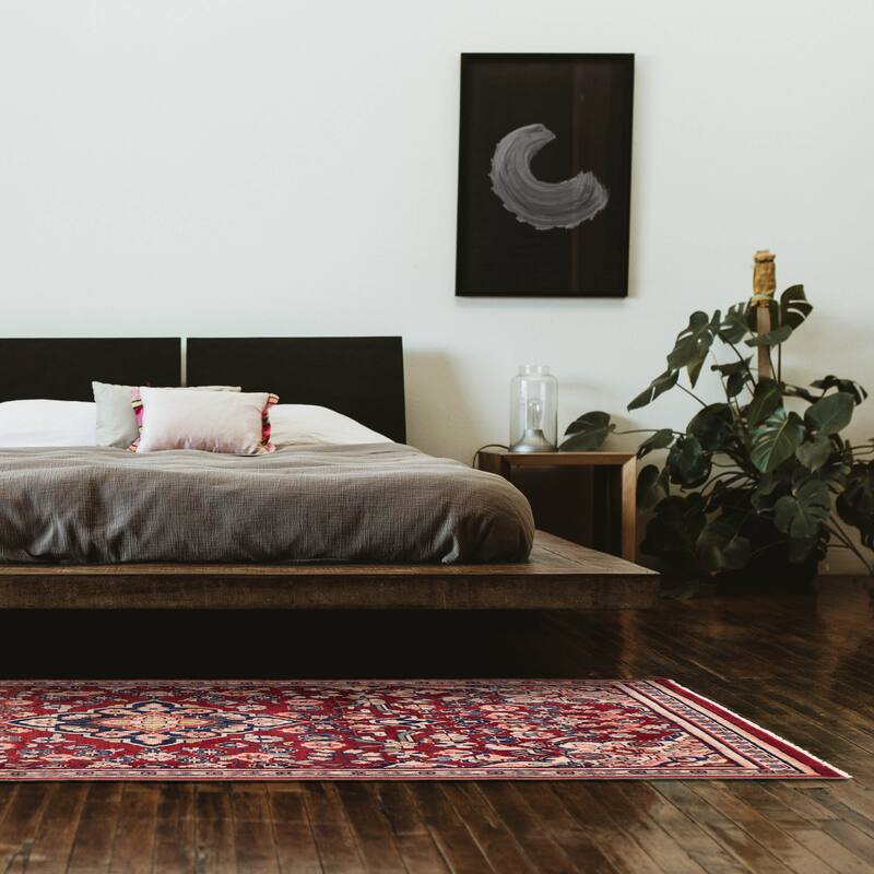 ECARPETGALLERY Hand-knotted Andelz Red Wool Rug - 4'0 x 9'1