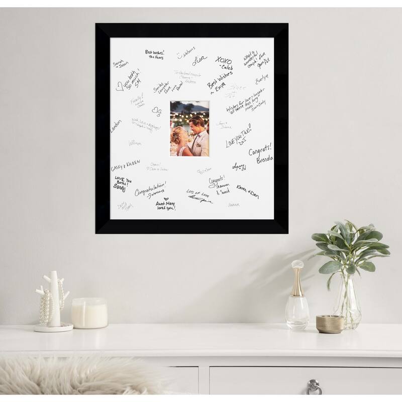 Museum Signature Mat Picture Frame - Autograph Photo Frame Guest Book Alternative for Weddings, Graduations, or Retirement