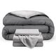 preview thumbnail 48 of 54, Bare Home Down Alternative Reversible Bed-in-a-Bag Light Grey/Grey, Sheets: Light Grey - Twin