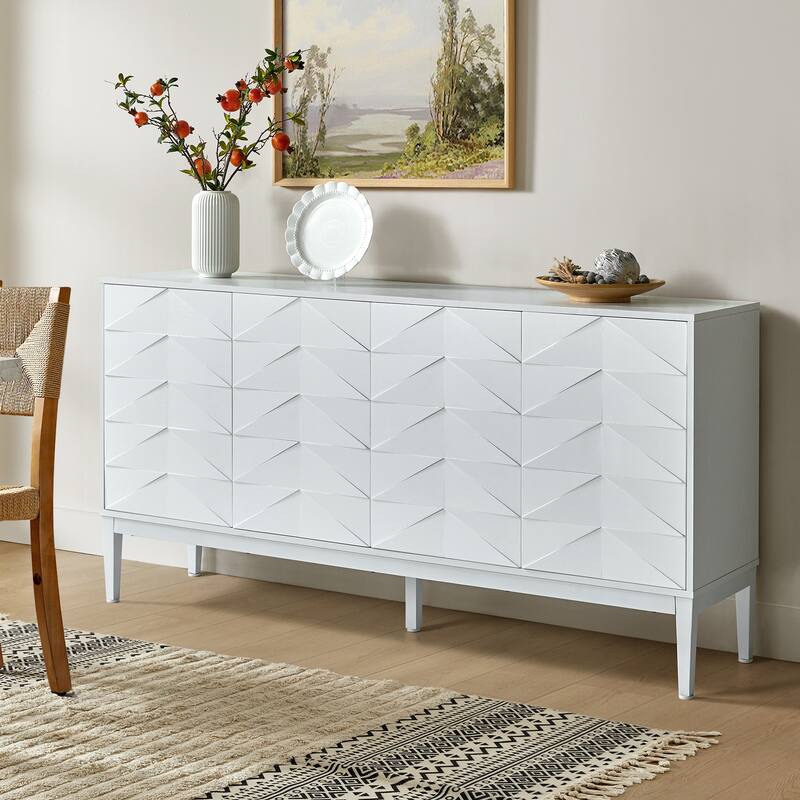 Dennis Contemporary 63"Wide 4-Door Sideboard with Adjustable Shelves