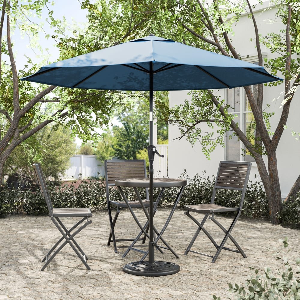 Leona 9-foot Steel Round Market Umbrella with Tilt and Crank by Furniture of America