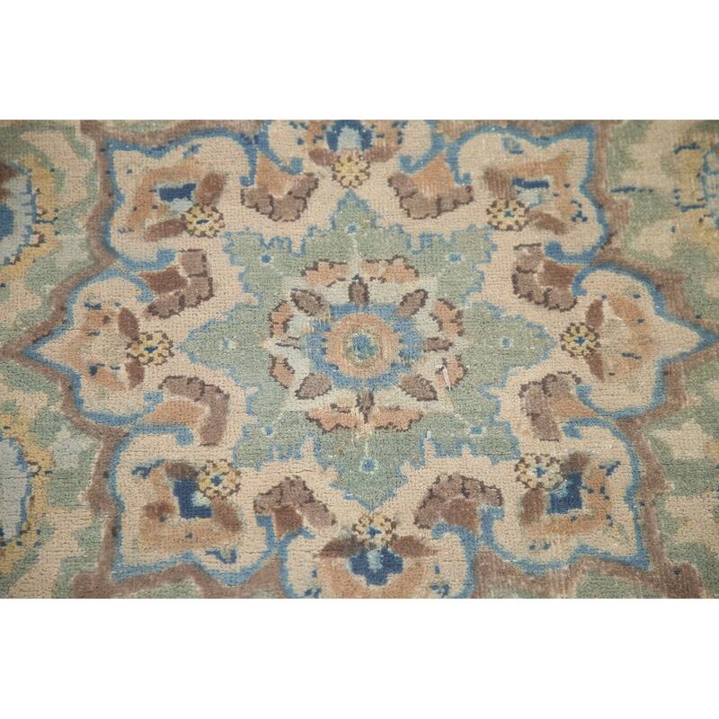 Hand Knotted Oriental 100% Wool Carpet Traditional Floral Peach Kashmar Area Rug - 12' 5'' X 9' 4''