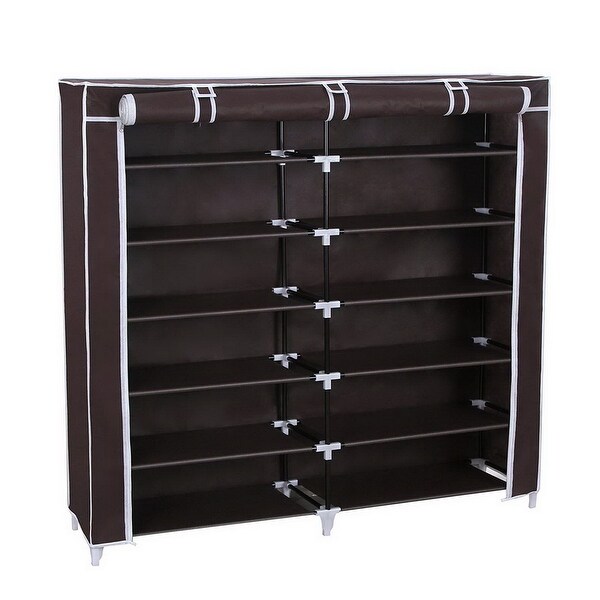 Home Portable Shoe Rack Closet Fabric Cover Shoe Storage Organizer