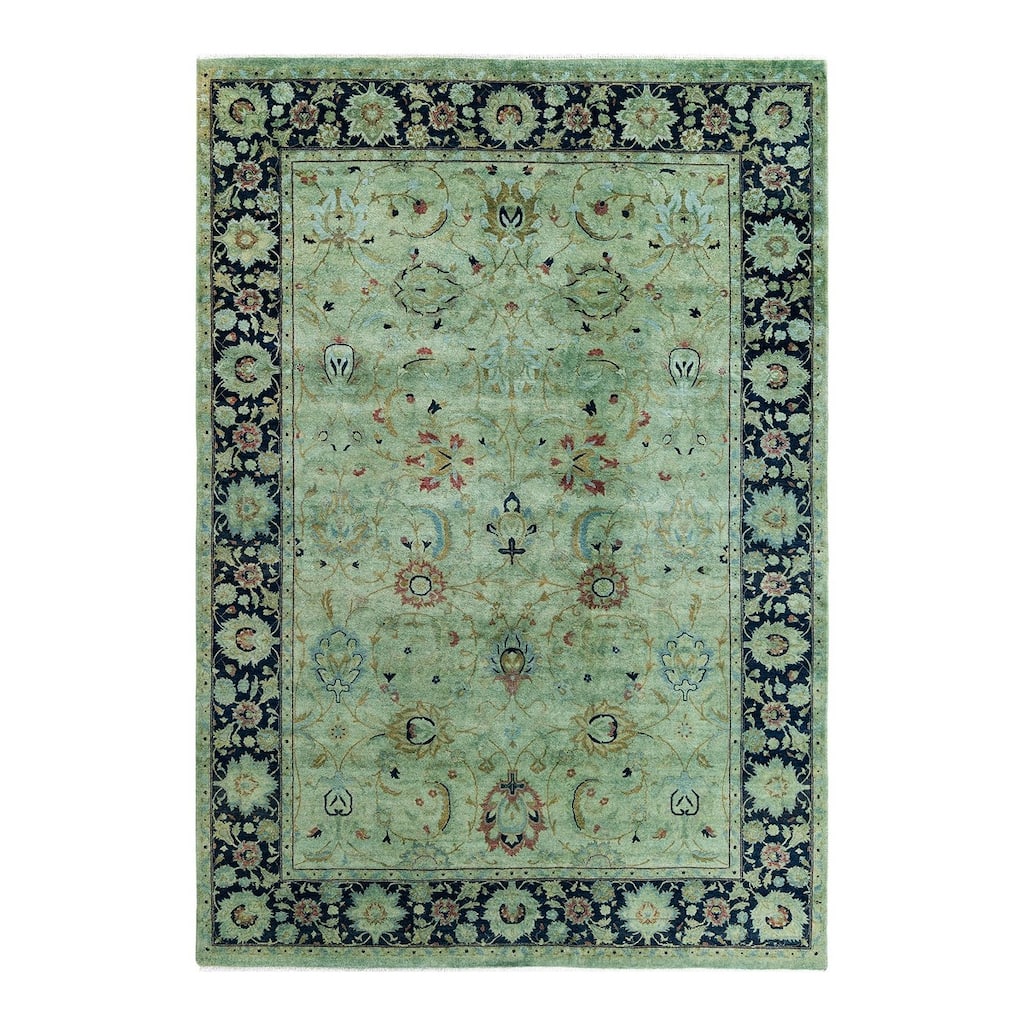 Contemporary Overdyed Wool Hand Knotted Area Rug - 6' 2" x 8' 10"