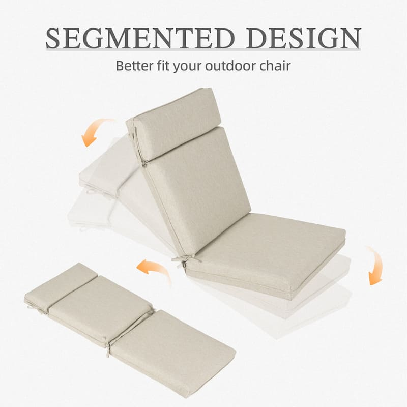 Aoodor Outdoor High Back Dining Chair Cushion Set, 44"x21"x3.2", Set of 2 - 44"x21"x3.2"