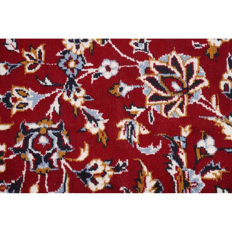 Traditional Red Kashan Turkish Area Rug Machine-Made Medallion Carpet - 9'9" x 12'10"