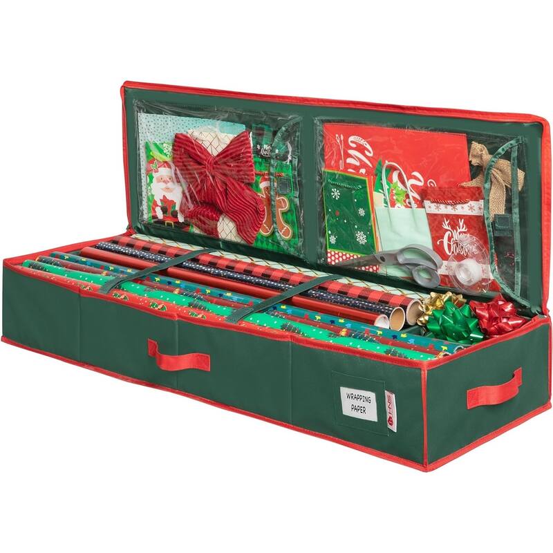 Hold N' Storage - Wrapping Paper Storage Container. Fits up to 27 Rolls 1.37" Diam. - Green