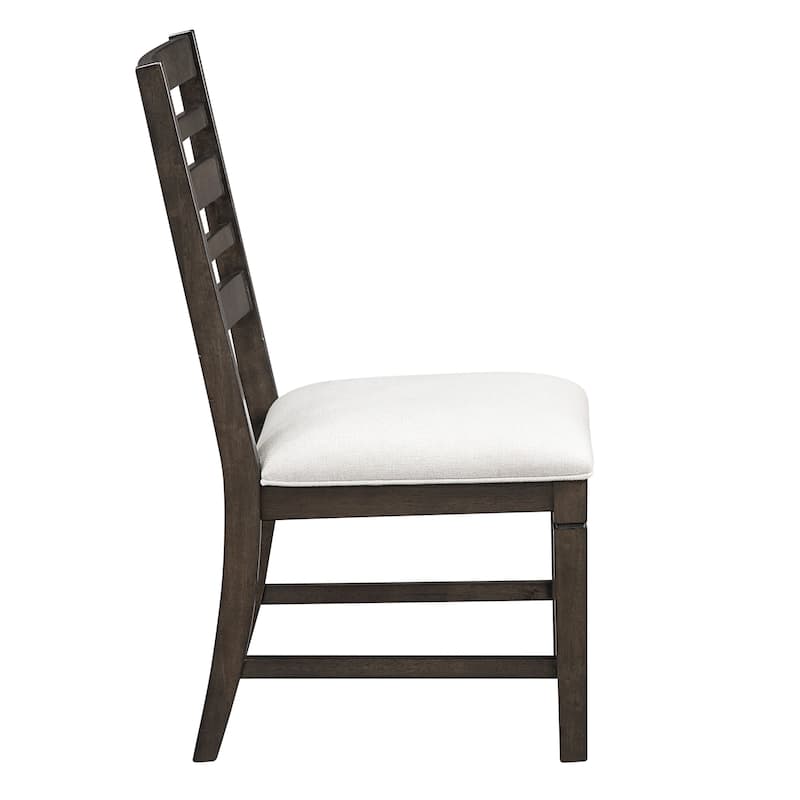 Dark Espresso Finish Dining Furniture Set Table with Extension Leaf Upholstered Bench Chairs