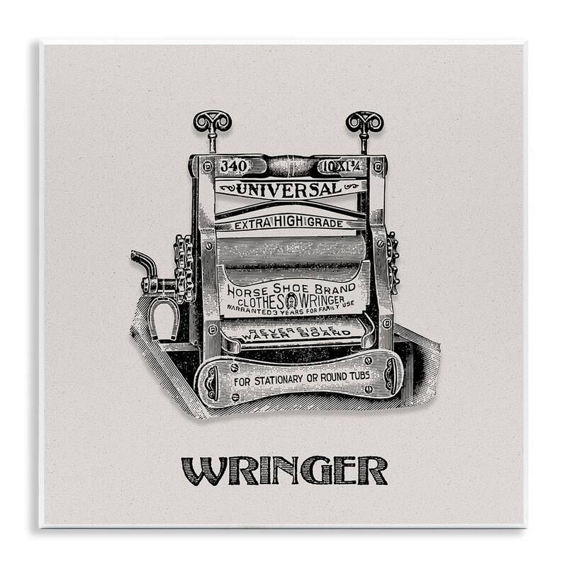 Stupell Antique Clothes Wringer Wall Plaque Art Design By Val Rhodes - 12 x 12