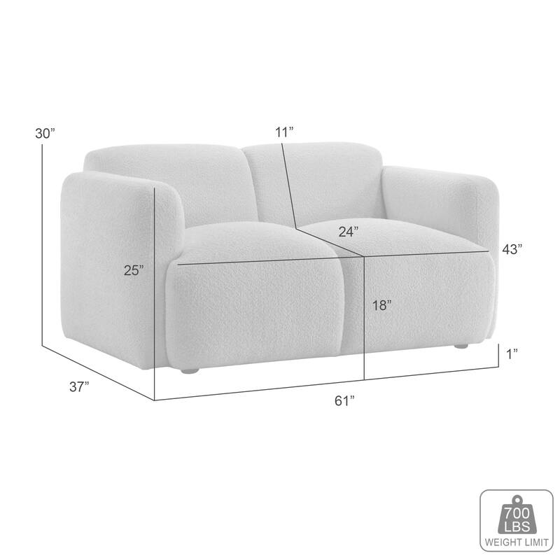 Sierra Ivory Boucle Accent Chair, Loveseat, Sofa, or Living Room Set