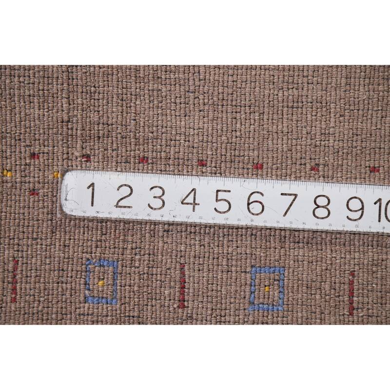 Hand Knotted Oriental 100% Wool Carpet Tribal Tribal Brown Gabbeh Runner Rug - 9' 10'' X 2' 8''