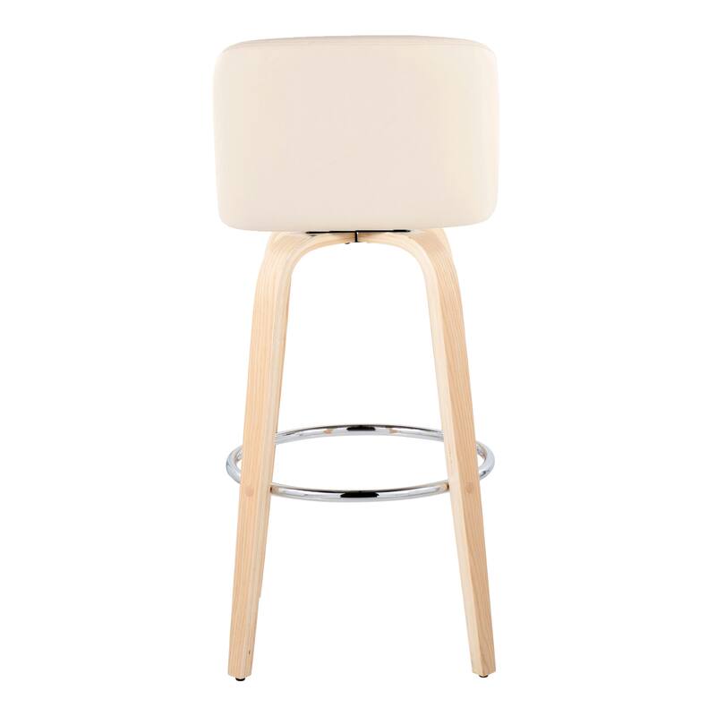 Carson Carrington Vallberga 30" Fixed-Height Bar Stool with Natural Wood Base (Set of 2)