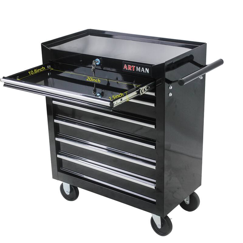 7 Drawers Multifunctional Tool Cart with Wheels