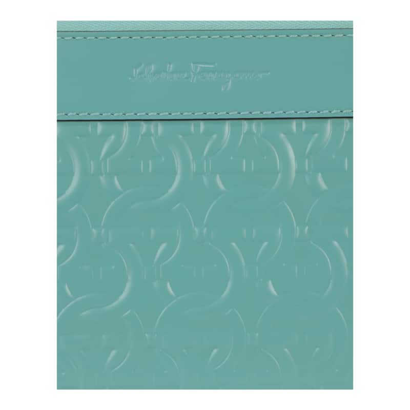 Ferragamo Gancini Embossed Leather Clutch
