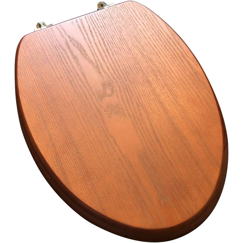 Jones Stephens C3B2E115BN Designer Wood Elongated Closed-Front Toilet