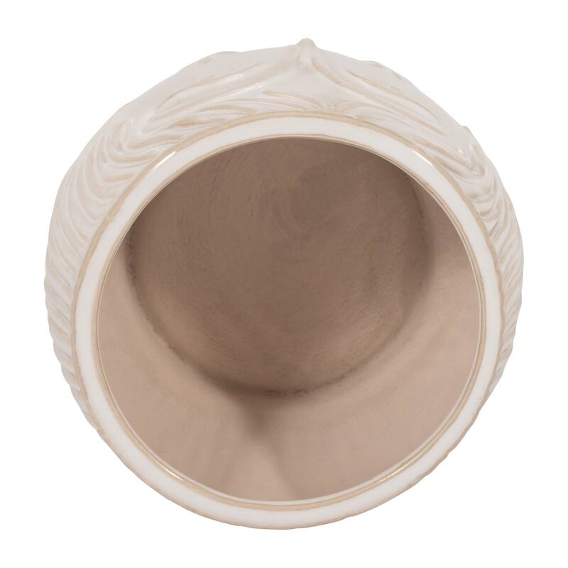 Sagebrook Home Modern Neutral Face Shaped Planter