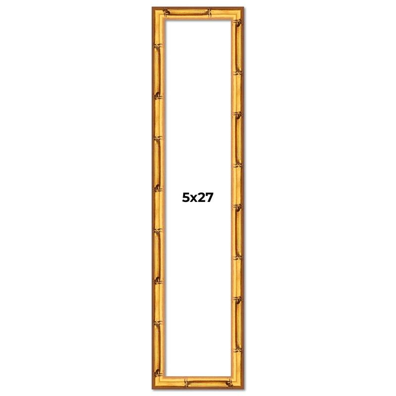 5x27 Frame Gold Bamboo Picture Frame Modern Photo Frame Includes UV Acrylic Shatter Guard Front Acid Free Foam Backing Board