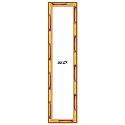 5x27 Frame Gold Bamboo Picture Frame Modern Photo Frame Includes UV Acrylic Shatter Guard Front Acid Free Foam Backing Board