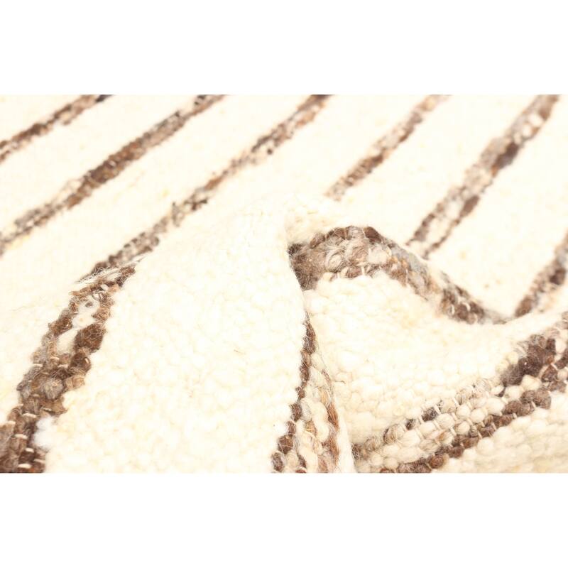 ECARPETGALLERY Braid weave Sienna Cream Wool Rug - 5'5 x 7'3