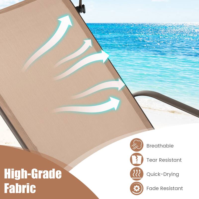 Costway Patio Heavy-Duty Chaise Lounge 5-Level Adjustable Outdoor - See Details