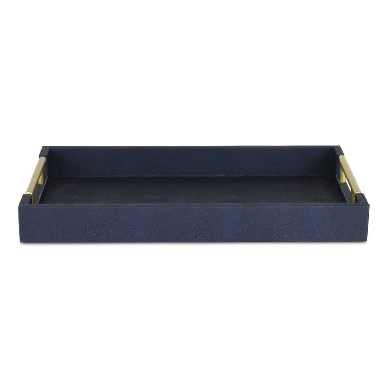 Lusan Faux Shagreen Tray with Handles