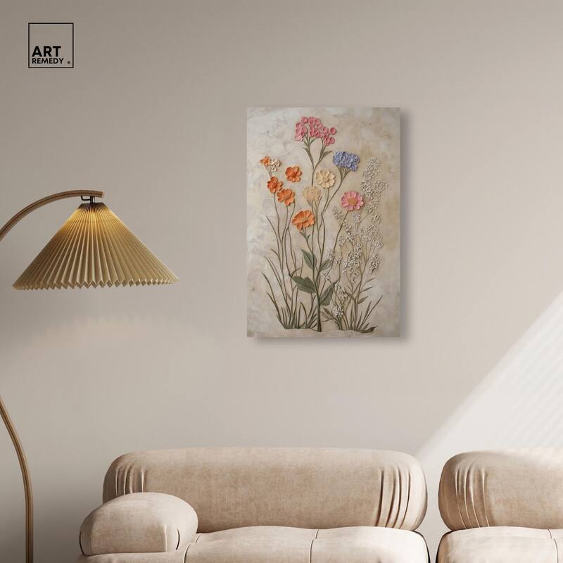 Sculpted Flora Frieze IV Canvas by Art Remedy, Gallery Wrapped