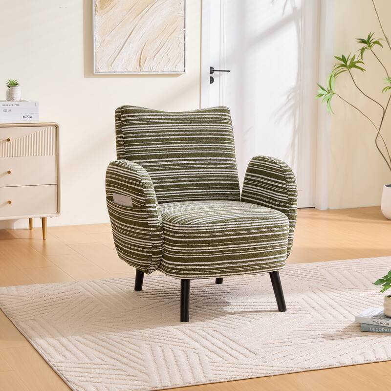 Modern style armchair with sanded fabric