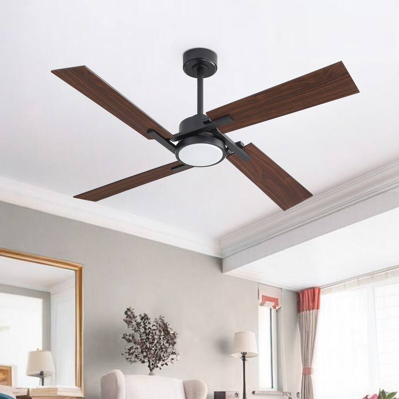 GetLedel 56" 4-Blade DC Motor Dimmable LED Ceiling Fan with Remote Control and Light Kit