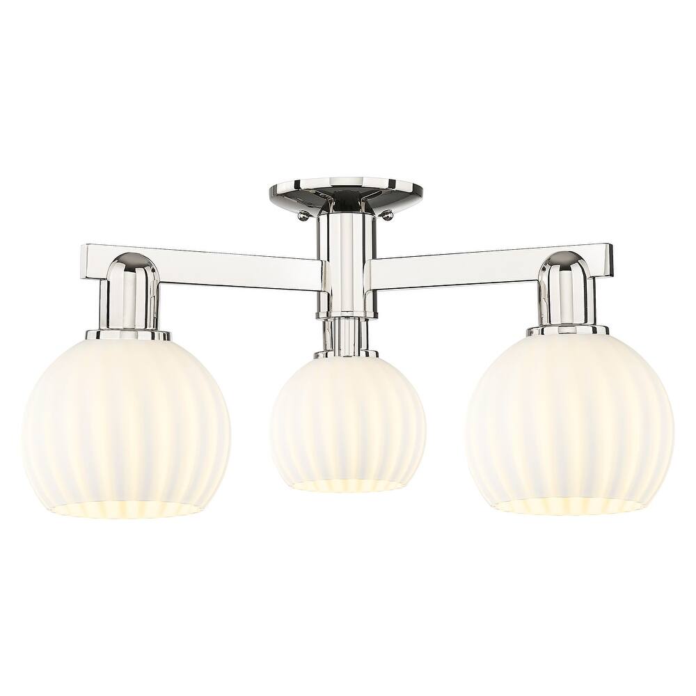 Innovations Lighting 716-3F-10-24 White Venetian Semi-Flush White