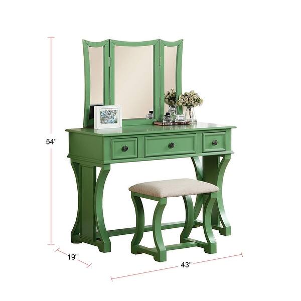 Vanity Set with Stool and Mirror Bed Bath & Beyond 33761324
