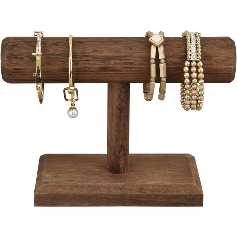 Antique Wooden Display Jewelry Accessory Stand - S - Brown