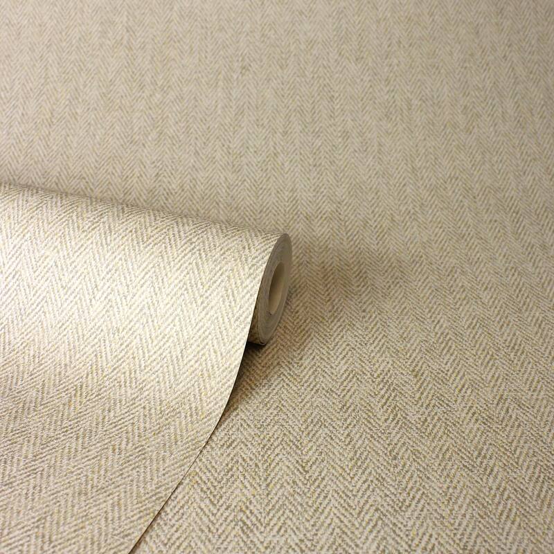 Fine Decor Theo Light Brown Chevron Wallpaper